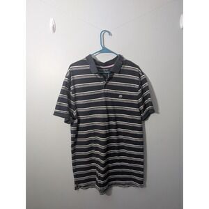 Banana Republic Polo Shirt Men's XL Stripped Blue/white